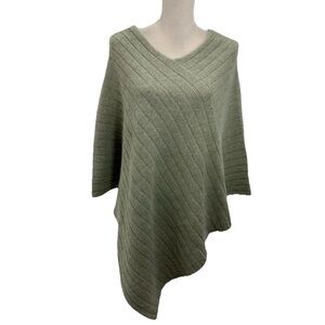 Monsoon UK Ladies Poncho Sage Green Lambswool Angora Nylon Size S/M